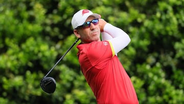 Sergio García realiza un golpeo durante la segunda ronda del PGA Championship