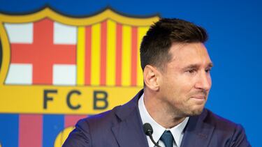 Messi, en su despedida del Barça.
