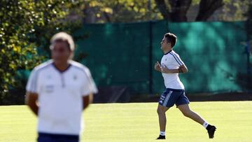 Dybala durante un entrenamiento con la selección argentina