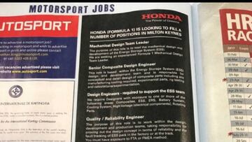 El anuncio de Hunda en la revista para buscar empleados.
