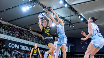 Aina Ayuso, base del Hozono Global Jairis, lanza ante el Leganés en los cuartos de la Copa de la Reina.