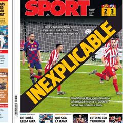 Incredulidad en la prensa deportiva de Barcelona