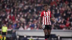 Nico Williams of Athletic Club looks on during the Spanish league match of La Liga between, Athletic Club and Getafe CF at San Mames on 18 of 3, 2022 in Bilbao, Spain.
 AFP7 
 18/03/2022 ONLY FOR USE IN SPAIN