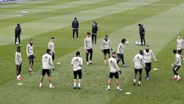 El Real Madrid durante un entrenamiento.