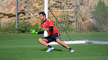 Sebastian Saja durante el entrenamiento del N&agrave;stic