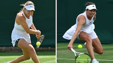 Linda Fruhvirtova (izquierda), con short verde; Katie Volynets, con short blanco.