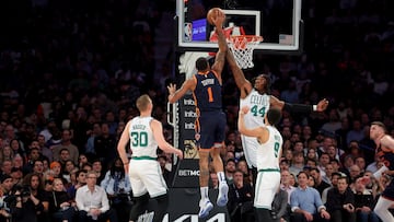 The New York Knicks won their sixth straight game on Monday night with a comfortable victory against the Eastern Conference leading Boston Celtics.