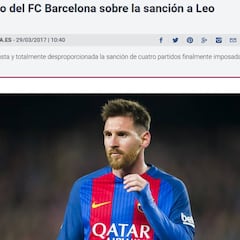 El Barça, "indignado", ataca a la FIFA por la sanción a Messi