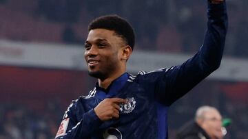 Soccer Football - FA Cup - Third Round - Arsenal v Manchester United - Emirates Stadium, London, Britain - January 12, 2025 Manchester United's Amad Diallo celebrates after the match Action Images via Reuters/Andrew Couldridge
