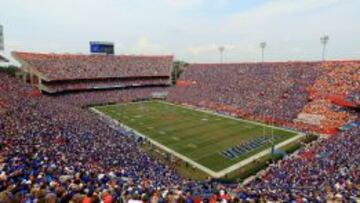 Impresionante aspecto del estadio The Swamp, de Florida, en el partido de hace dos a&ntilde;os contra Tennessee.