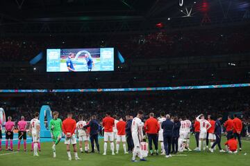 La selecci¨®n de Inglaterra tras ser derrotados en la tanda de penaltis.