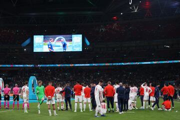 La selección de Inglaterra tras ser derrotados en la tanda de penaltis.