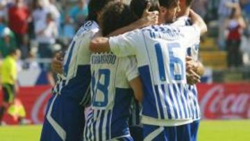 <b>CELEBRACIÓN. </b>El Deportivo dio un paso importante hacia la permanencia contra el Racing.