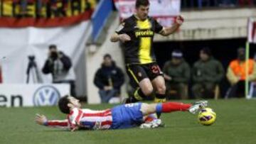 Abraham Minero, en un partido con el Zaragoza.