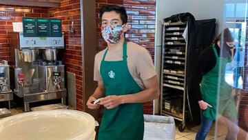 Imagen del camarero de Starbucks Lenin Guti&eacute;rrez, que se neg&oacute; a atender a una cliente en San Diego al no llevar mascarilla.