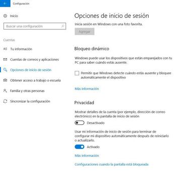 Oculta tu email de la pantalla de bloqueo de Windows 10 con este truco