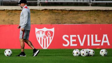 Jorge Sampaoli, en un entrenamiento del Sevilla.