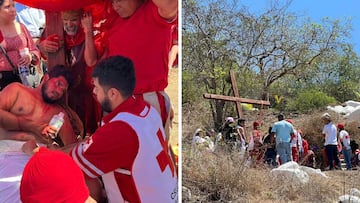 Semana Santa 2023: Actor que interpretó a Jesús cae de la cruz en Viacrucis