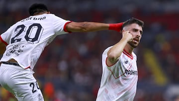 Joao Dias celebrates his goal 0-3 on Hat-trick of Toluca during the 15th round match between Atlas and Toluca as part of the Liga BBVA MX, Torneo Clausura 2025 at Jalisco Stadium, on April 12, 2025 in Guadalajara, Jalisco, Mexico.