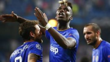 Pogba celebra en el Bernabéu la clasificación de la Juventus para la final de la Champions League.