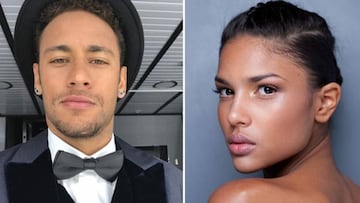 Imágenes de Neymar y de la modelo brasile?a Caroline Caputo.