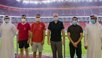 Infantino pisa por el estadio mundialista Al-Bayt y elogia los preparativos para Qatar 2022