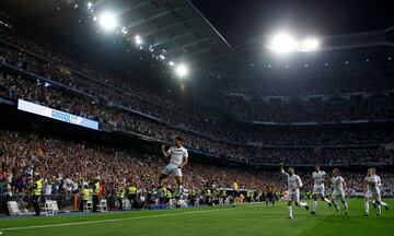 Agosto de 2017. El Real Madrid gana la Supercopa de España al Barcelona. En la imágen, Marco Asensio celebrando el 1-0. Partido de vuelta estadio Santiago Bernabéu.