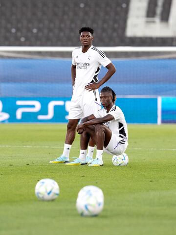 Tchouameni y Camavinga, en una imagen de un entrenamiento.
