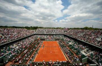 Panorámica de la pista central de Roland Garros.