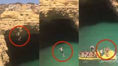 Salta desde 15 metros y se golpea con una lancha