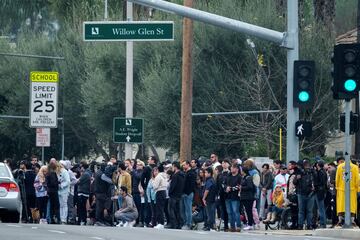 Lakers fans and residents of Calabasas near the accident site.