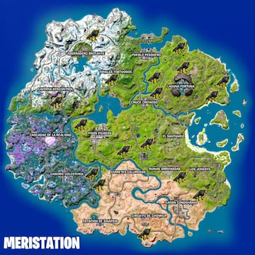 Todas las ubicaciones de lobos en Fortnite Temporada 3