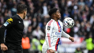 Lyon's Brazilian forward #09 Endrick controls the ball during the French L1 football match between Olympique Lyonnais (OL) and Lille LOSC at the Groupama Stadium in Decines-Charpieu, central-eastern France, on February 1, 2026. (Photo by OLIVIER CHASSIGNOLE / AFP)