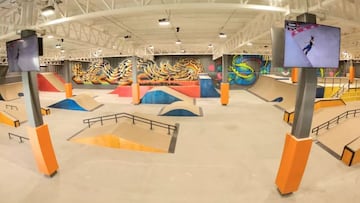 Vista general desde un lateral del skatepark indoor de Puerta Arag&oacute;n, Ciudad de M&eacute;xico, el m&aacute;s grande de latinoam&eacute;rica. En octubre del 2022. 