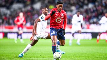 Jonathan David, jugador del Lille, durante el partido contra el Metz.