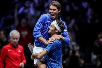 Nadal y Federer muestran su química en la Laver Cup de 2017.