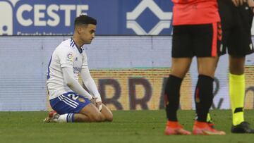 Nano Mesa se lamenta durante el partido contra el Tenerife.