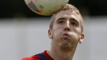 Iker Muniain, durante un entrenamiento de la selección olímpica.