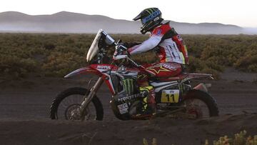 Joan Barreda durante la octava etapa del Rally Dakar.