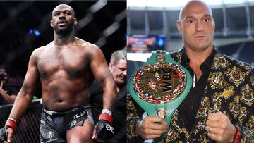 El campeón de los pesos pesados de la UFC Jon Jones y el del Consejo Mundial de Boxeo Tyson Fury.