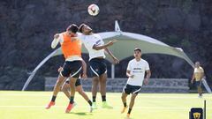 Jugadores de Pumas durante el entrenamiento