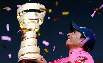 Giro de Italia - 1 de junio de 2014. Uno de los triunfos más importantes del colombiano. El corredor del Movistar Team se impuso en la etapa 16 y 19. Finalmente se quedó con el título.