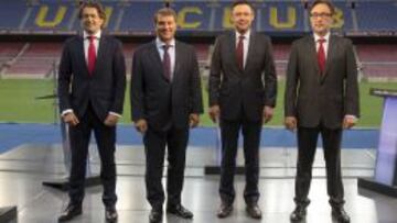 Los cuatro candidatos a presidir el Bar&ccedil;a.