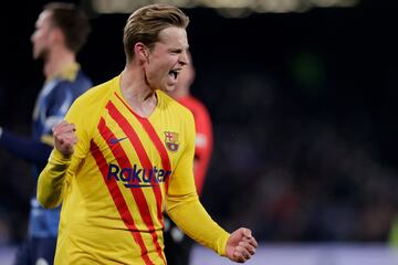 0-2. Frenkie De Jong celebra el segundo gol.