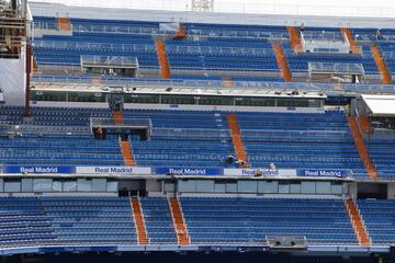 Así se encuentra el Santiago Bernabéu a dos días de su estreno. El club blanco jugará el 12 de septiembre frente al Celta de Vigo.