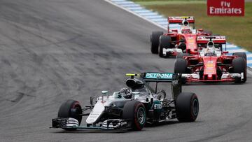 Rosberg, por delante de los Ferrari en Hockenheim.