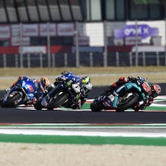 Quartararo lidera un duro FP1 para Rins: sustazo y caída