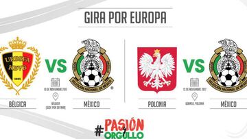 México enfrentará en Europa a Bélgica y Polonia en noviembre