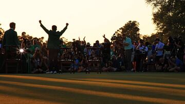 AUGUSTA, GEORGIA - APRIL 11: Hideki Matsuyama of Japan celebrates during the Green Jacket Ceremony after winning the Masters at Augusta National Golf Club on April 11, 2021 in Augusta, Georgia.   Mike Ehrmann/Getty Images/AFP
 == FOR NEWSPAPERS, INTERNET,