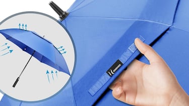 Al mal tiempo, este paraguas grande superventas: es antiviento y automático